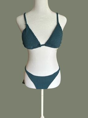 Zaful dark blue knit strappy and adjustable bikini NWT